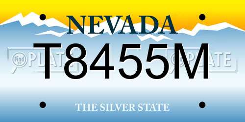 T8455M Nevada License Plate