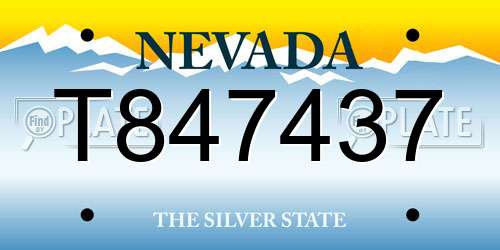 T847437 Nevada License Plate