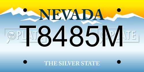 T8485M Nevada License Plate