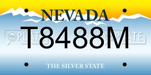 T8488M Nevada License Plate