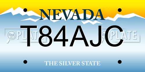 T84AJC Nevada License Plate
