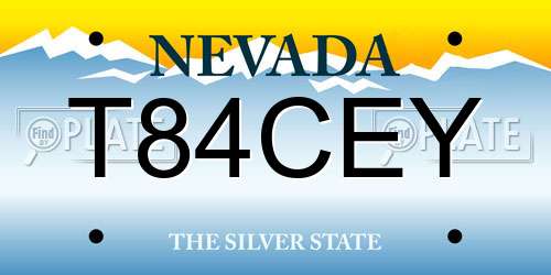 T84CEY Nevada License Plate