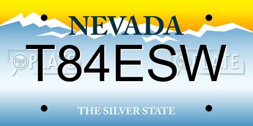 T84ESW Nevada License Plate