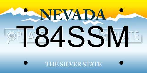 T84SSM Nevada License Plate