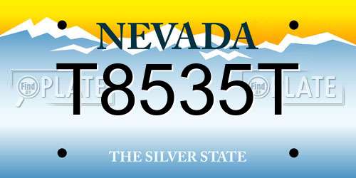 T8535T Nevada License Plate