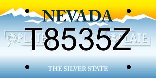 T8535Z Nevada License Plate