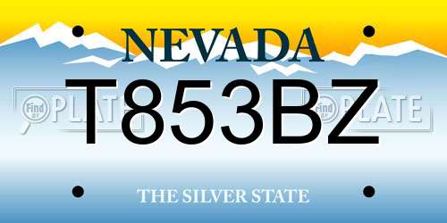 T853BZ Nevada License Plate