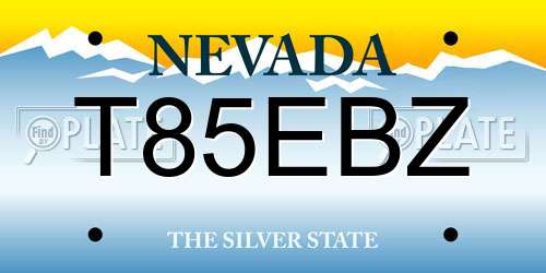 T85EBZ Nevada License Plate