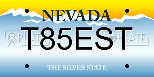 T85EST Nevada License Plate