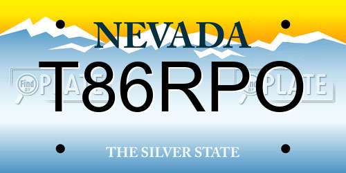 T86RPO Nevada License Plate