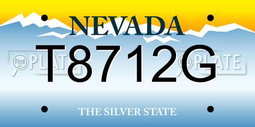 T8712G Nevada License Plate