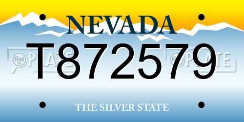 T872579 Nevada License Plate