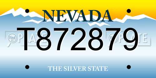 T872879 Nevada License Plate