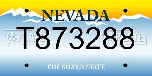 T873288 Nevada License Plate