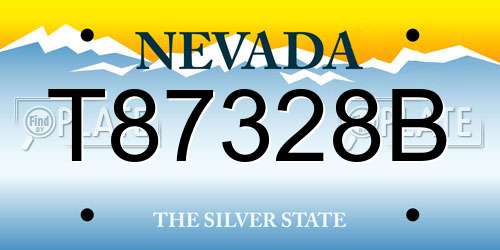 T87328B Nevada License Plate