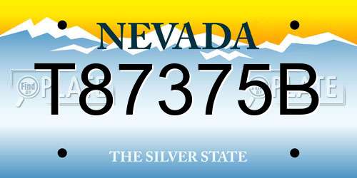 T87375B Nevada License Plate