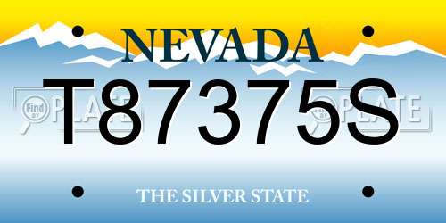 T87375S Nevada License Plate