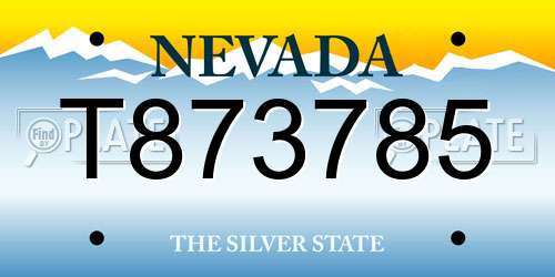 T873785 Nevada License Plate