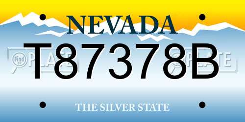 T87378B Nevada License Plate