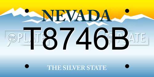 T8746B Nevada License Plate