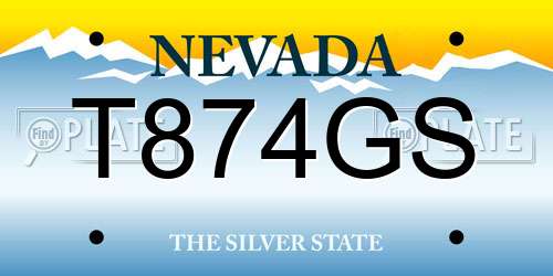 T874GS Nevada License Plate