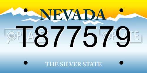 T877579 Nevada License Plate