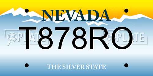 T878RO Nevada License Plate