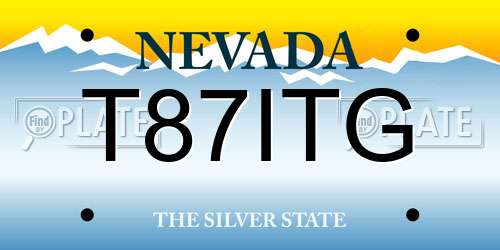 T87ITG Nevada License Plate