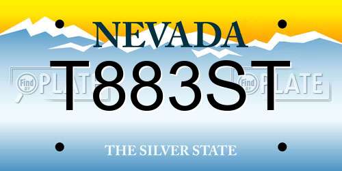 T883ST Nevada License Plate