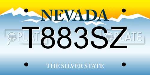 T883SZ Nevada License Plate