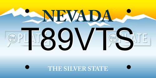 T89VTS Nevada License Plate