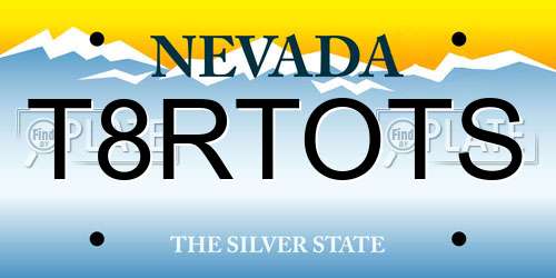 T8RTOTS Nevada License Plate
