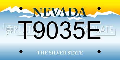 T9035E Nevada License Plate