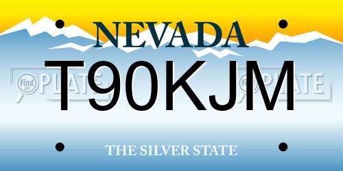 T90KJM Nevada License Plate