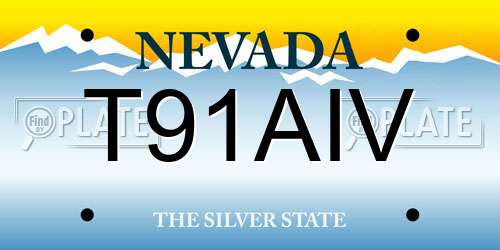 T91AIV Nevada License Plate