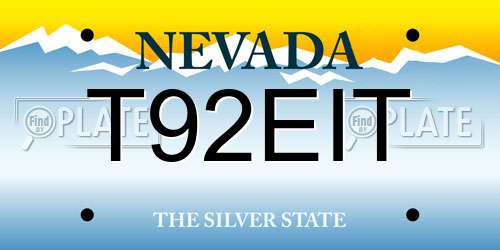 T92EIT Nevada License Plate