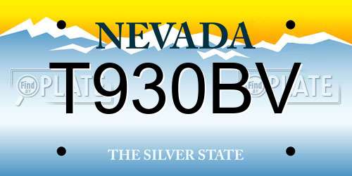 T930BV Nevada License Plate