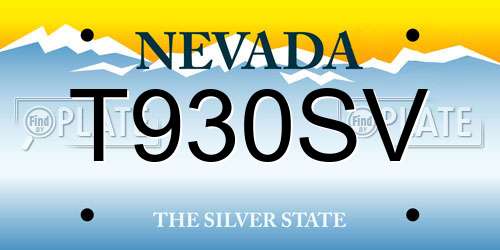 T930SV Nevada License Plate