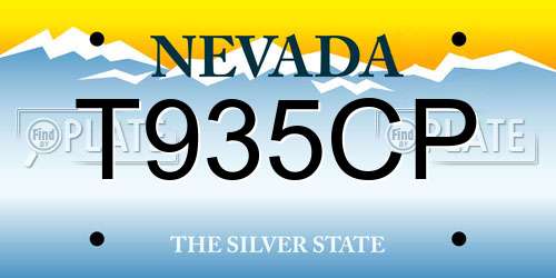 T935CP Nevada License Plate