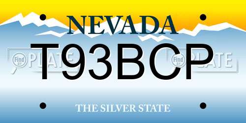 T93BCP Nevada License Plate
