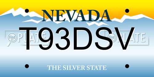 T93DSV Nevada License Plate