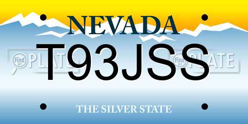T93JSS Nevada License Plate