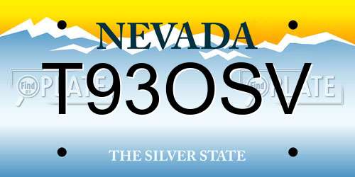 T93OSV Nevada License Plate