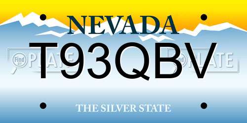 T93QBV Nevada License Plate