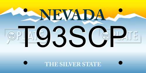 T93SCP Nevada License Plate