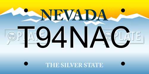 T94NAC Nevada License Plate