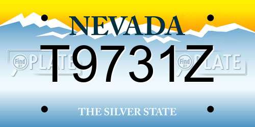 T9731Z Nevada License Plate