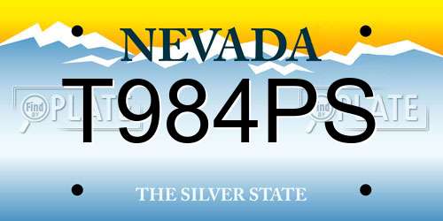 T984PS Nevada License Plate