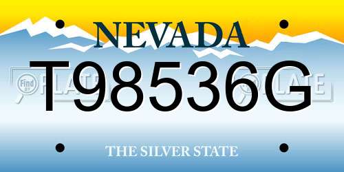 T98536G Nevada License Plate