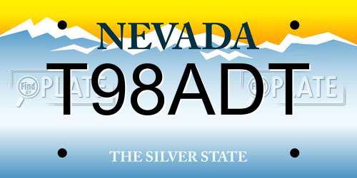 T98ADT Nevada License Plate
